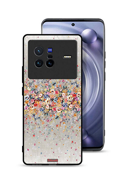 Tolwak غطاء حماية Vivo X80 بتصميم زهور صغيرة وفن تجريدي