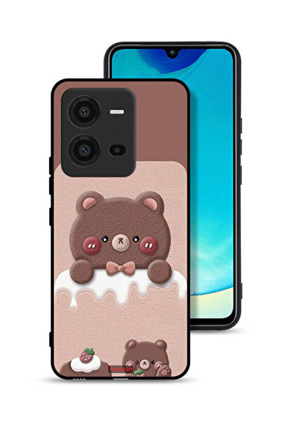 Tolwak غطاء حماية فيفو V25 5G بتصميم دب الفراولة