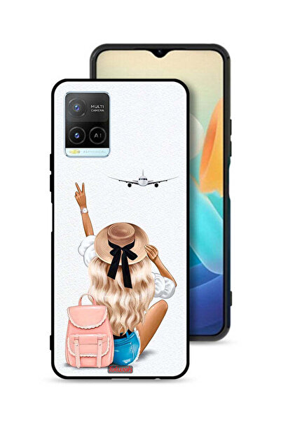 Tolwak غطاء حماية Vivo Y32 بتصميم فتاة تحب السفر
