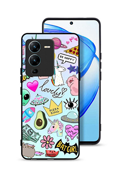 Tolwak غطاء حماية لهاتف Vivo V25 Pro 5G بملصقات جميلة