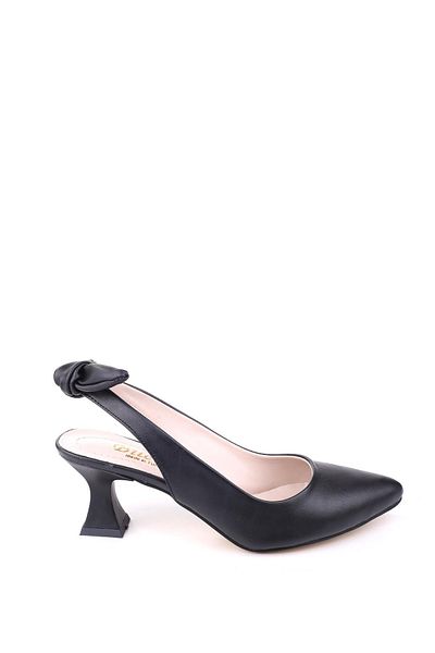 Papuçsepeti Shoe Basket 810 Women's 6 cm Heeled Open Back Bow Shoes