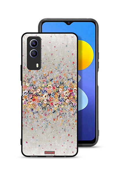 Tolwak غطاء حماية Vivo T1x بتصميم زهور صغيرة وفن تجريدي