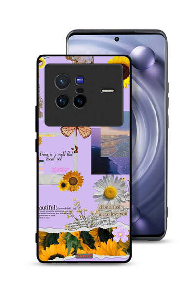 Tolwak Vivo X80 Protective Case Cover Beautiful Sunflower Stickers