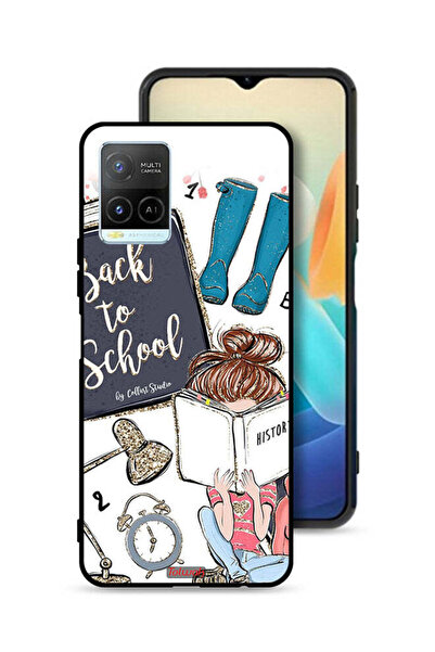 Tolwak غطاء حماية Vivo Y32 بتصميم فتاة العودة إلى المدرسة تقرأ التاريخ