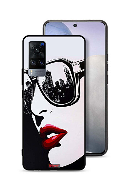 Tolwak غطاء حماية Vivo X60 بتصميم وجه فتاة وفن تجريدي