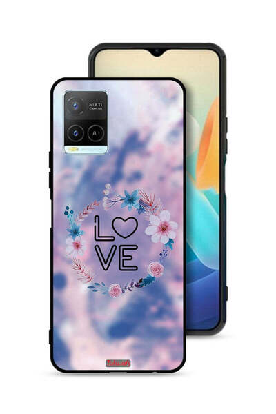 Tolwak غطاء حماية Vivo Y21 بتصميم خاتم الحب بين الزهور