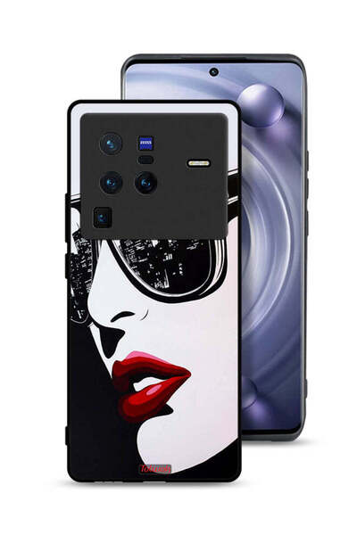 Tolwak غطاء حماية Vivo X80 Pro بتصميم وجه فتاة وفن تجريدي