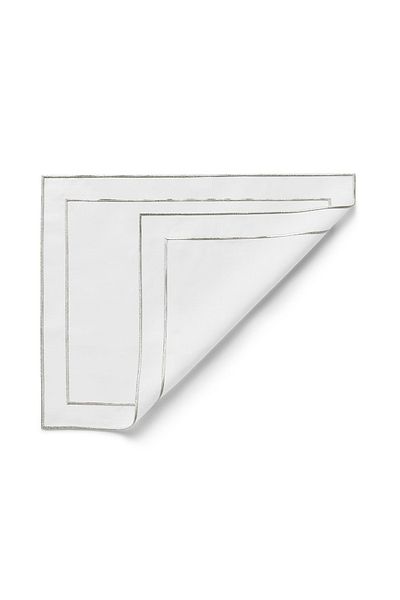 Priene Plain Embroidered Silk Linen American Service (4 Pieces 35X50Cm)