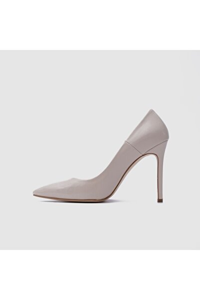TOGO Bej Rugan Hakiki Deri Kadın Stiletto [051092]