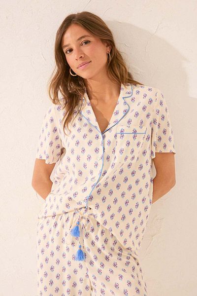 Women'secret Long beige viscose classic pyjamas
