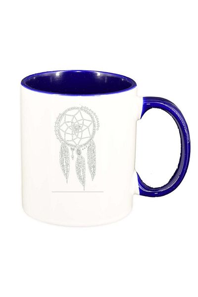 INOVATIX Personalized white mug, Dream Catcher, dark blue interior, D261, INOVATIX®. 330ml