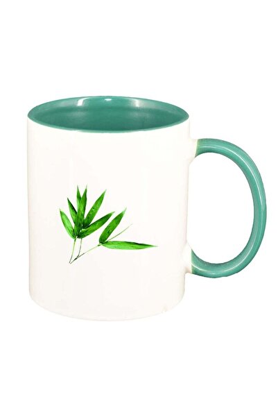 INOVATIX Персонализирана бяла чаша, Листа, зелена вътрешност, D265, INOVATIX®...