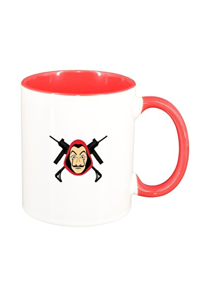 INOVATIX Εξατομικευμένη λευκή κούπα, La Casa De Papel, κόκκινο εσωτερικό, D14...