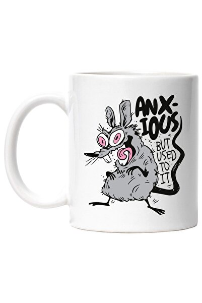 INOVATIX Cana alba personalizata, Mesaj In Engleza Anxious But Used To It, So...