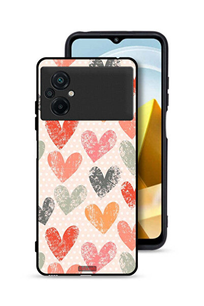 Tolwak Xiaomi Poco M5 4G Protective Case Cover Hearts Art
