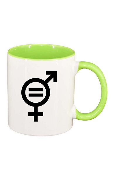 INOVATIX Personalized white mug, Gender Sign, light green interior, D989, INOVATIX®. 330ml