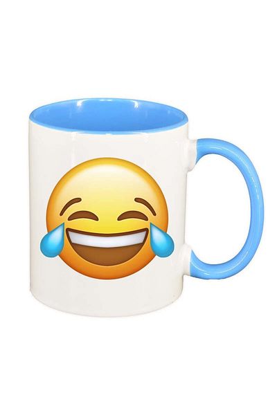 INOVATIX Cana alba personalizata, Emoji LOL, interior albastru, D33, INOVATIX®. 330ml