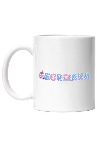 INOVATIX Personalized white mug, Name Georgiana, Unicorn, Princess, Fairytale, Cute, INOVATIX®. 330ml
