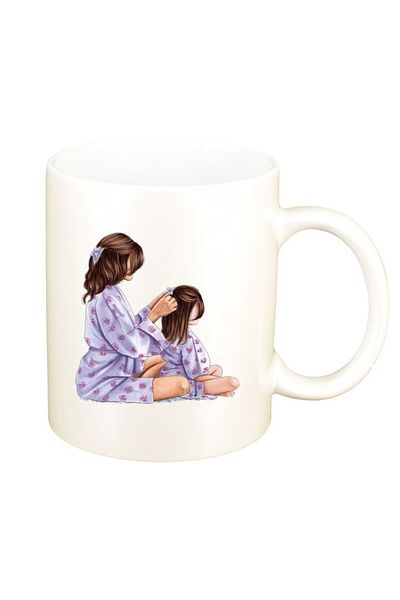 INOVATIX Personalized white mug, Princess, Mother Child, Little Girl, D1358, INOVATIX®. 330ml