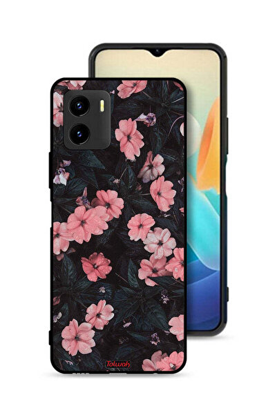 Tolwak غطاء حماية لهاتف Vivo Y15s بلون الخوخ والورود الصغيرة