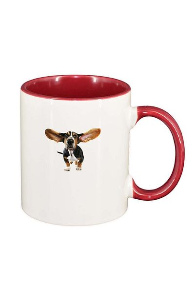 INOVATIX Personalized white mug, Dog, red interior, D358, INOVATIX®. 330ml