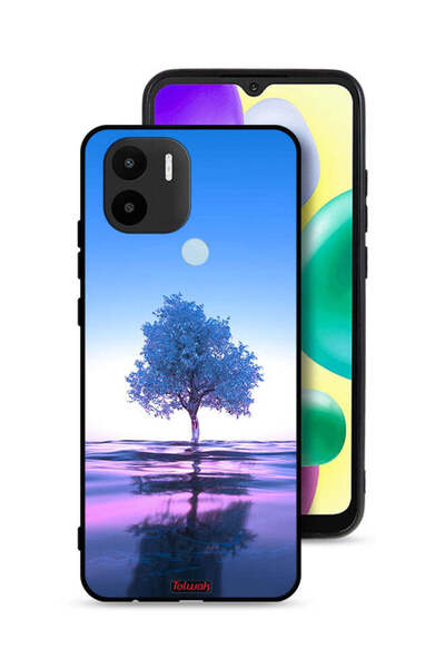 Tolwak Xiaomi Redmi A1 Plus Protective Case Cover Tree Neon Body Of Water Reflection Digital Art