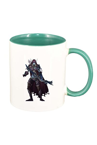 INOVATIX Εξατομικευμένη λευκή κούπα, WoW, πράσινο εσωτερικό, D139, INOVATIX®....