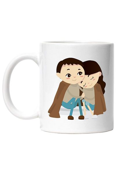 INOVATIX Personalized white mug, Blanket, Hugs, Couple, INOVATIX®. 330ml