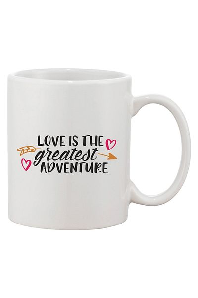INOVATIX Cana alba personalizata, personalizata 'Love is the greatest adventure'a, INOVATIX®. 330ml