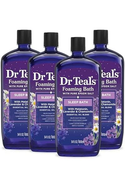 Dr Teals Dr Teal's Foaming Bath with Pure Epsom Salt, Sleep Blend with Melatonin, Lavender & Chamomile Essent
