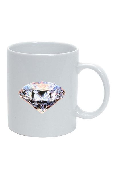 INOVATIX Personalized white mug, Diamond, white, D240, INOVATIX®. 330ml