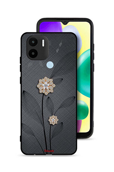 Tolwak Xiaomi Redmi A1 Plus Protective Case Cover Diamond Flowers Art
