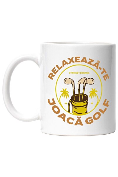 INOVATIX Cana alba personalizata, Crose de golf, RELAXEAZA-TE JOACA GOLF, INO...