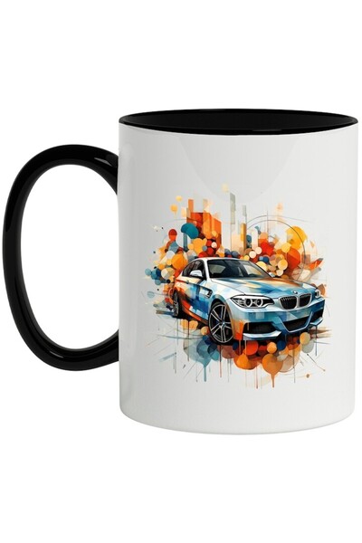 INOVATIX Cana alba personalizata, Masina, Brand, BMW, Geometric, Abstract, cu...