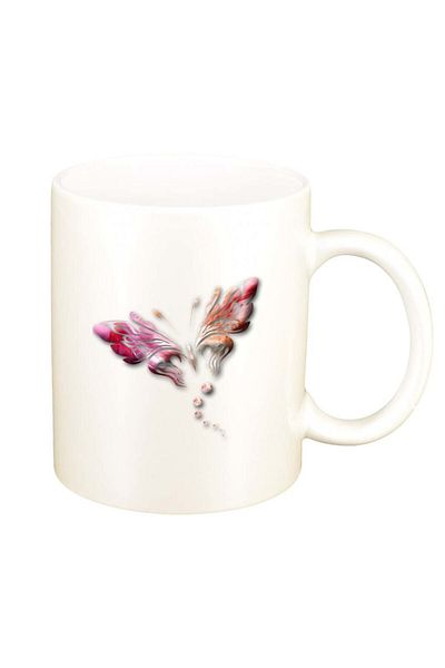 INOVATIX Personalized white mug, Butterfly, D233, INOVATIX®. 330ml