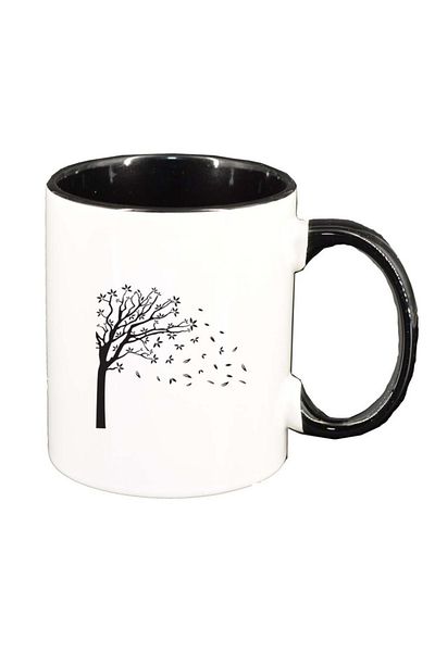 INOVATIX Personalized white mug, Tree, black interior, D286, INOVATIX®. 330ml