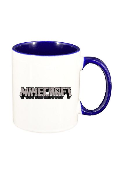 INOVATIX Personalized white mug, Minecraft, dark blue interior, D1469, INOVATIX®. 330ml