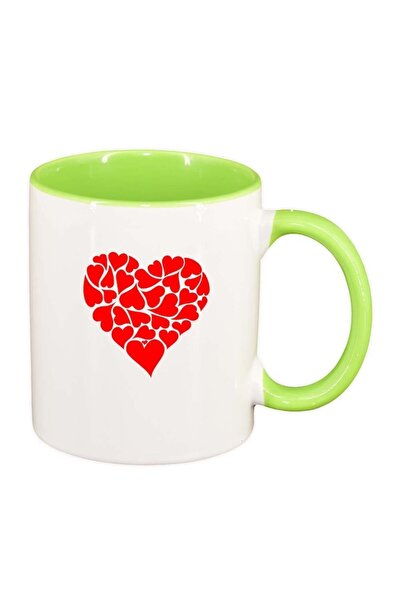 INOVATIX Cana alba personalizata, Love, interior verde deschis, D333, INOVATI...