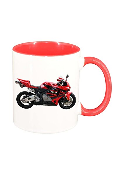 INOVATIX Cana alba personalizata, Motor, interior rosu, D40, INOVATIX®. 330ml