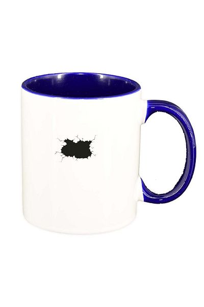 INOVATIX Personalized white mug, Hole, dark blue interior, D304, INOVATIX®. 330ml