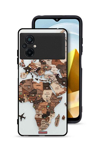 Tolwak غطاء حماية لهاتف Xiaomi Poco M5 4G برسومات خريطة العالم