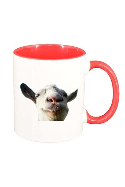 INOVATIX Personalized white mug, Lama, red interior, D178, INOVATIX®. 330ml