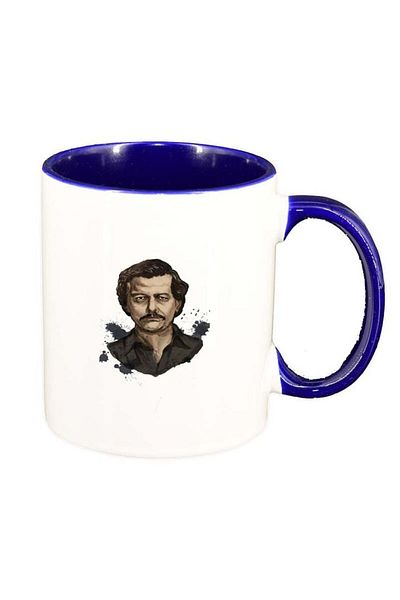 INOVATIX Personalized white mug, Narcos - Pablo Escobar, dark blue interior, D1343, INOVATIX®. 330ml