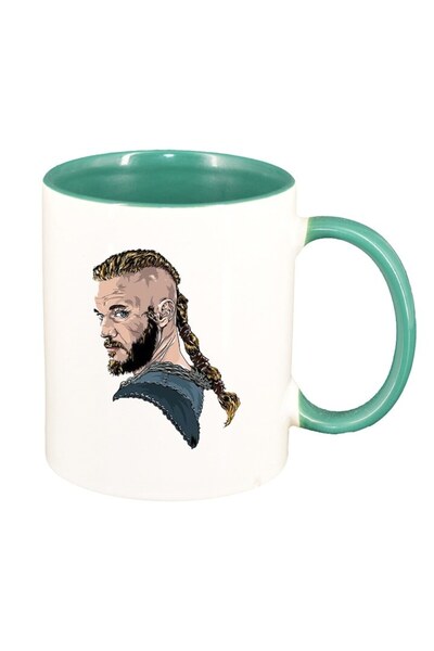 INOVATIX Cana alba personalizata, Vikingii, interior verde, D1435, INOVATIX®. 330ml