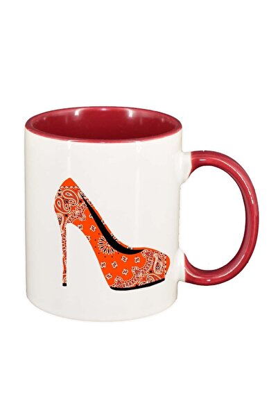 INOVATIX Cană albă personalizată, Tocuri înalte, interior roz, D978, INOVATIX...