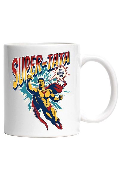 INOVATIX Personalized white mug, Super Hero In Flight Father Son Family I'm Here For, INOVATIX®. 330ml