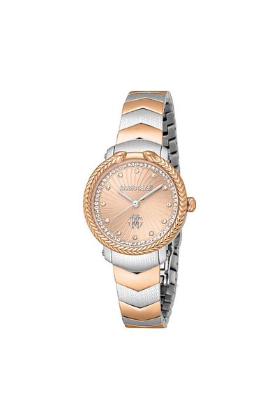 Roberto Cavalli Rose Gold Dial Analogue Women Watch-RC5L095M0065 With Roberto cavalli Bracelet
