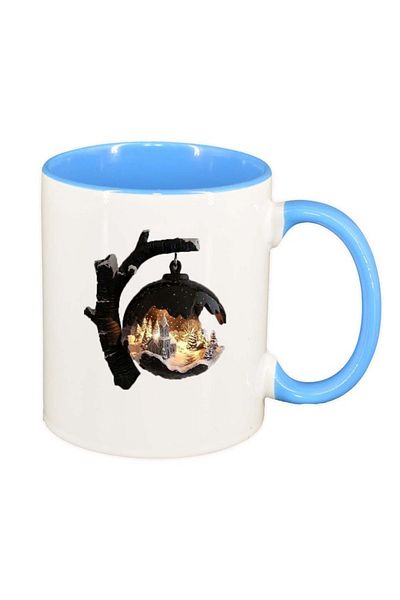INOVATIX Personalized white mug, Winter, blue interior, D251, INOVATIX®. 330ml