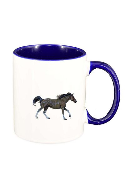 INOVATIX Cana alba personalizata, Horse, interior albastru inchis, D973, INOVATIX®. 330ml