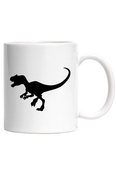 INOVATIX Personalized white mug, a T-Rex dinosaur - ferocious, INOVATIX®. 330ml